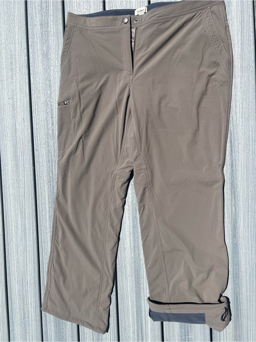L.L. Bean Women’s Taupe Flannel-lined Pants